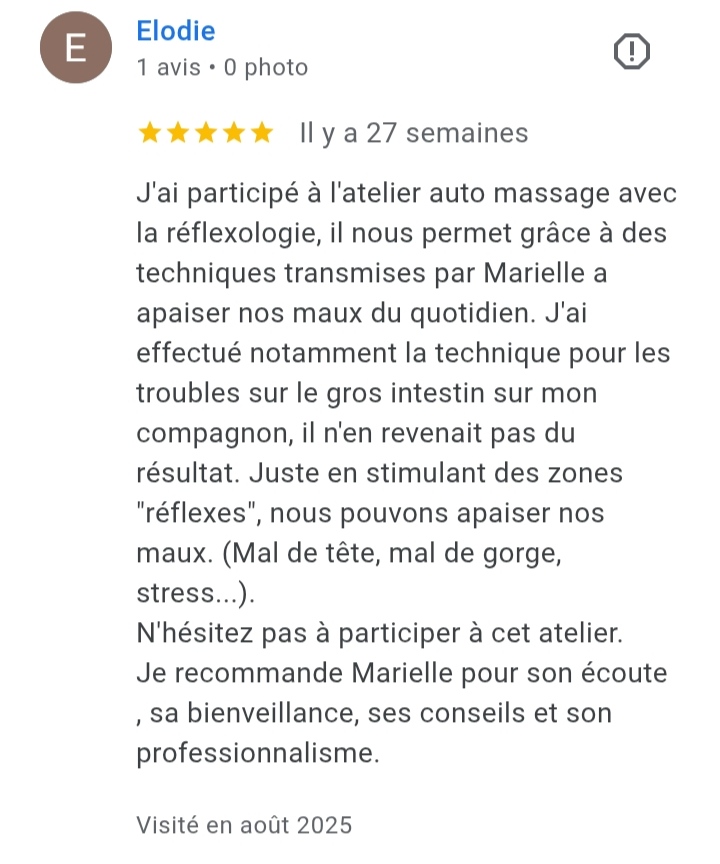 Avis Elodie — atelier auto-massage