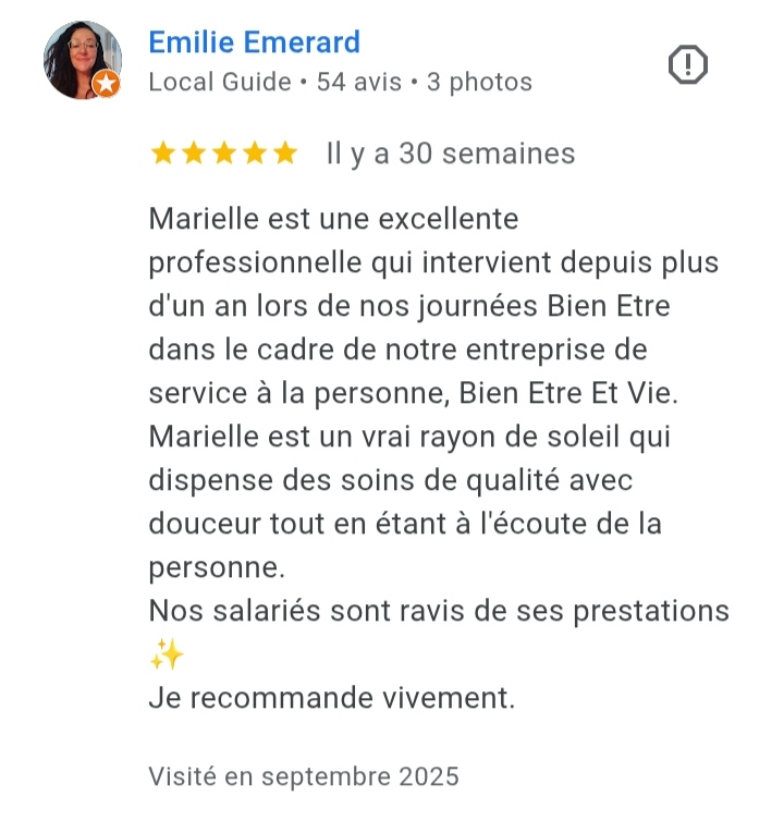 Avis Emilie Emerard — journées Bien-Être